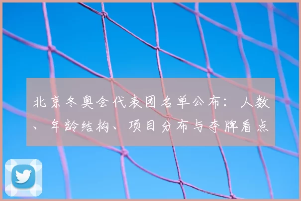 北京冬奥会代表团名单公布:人数、年龄结构、项目分布与夺牌看点